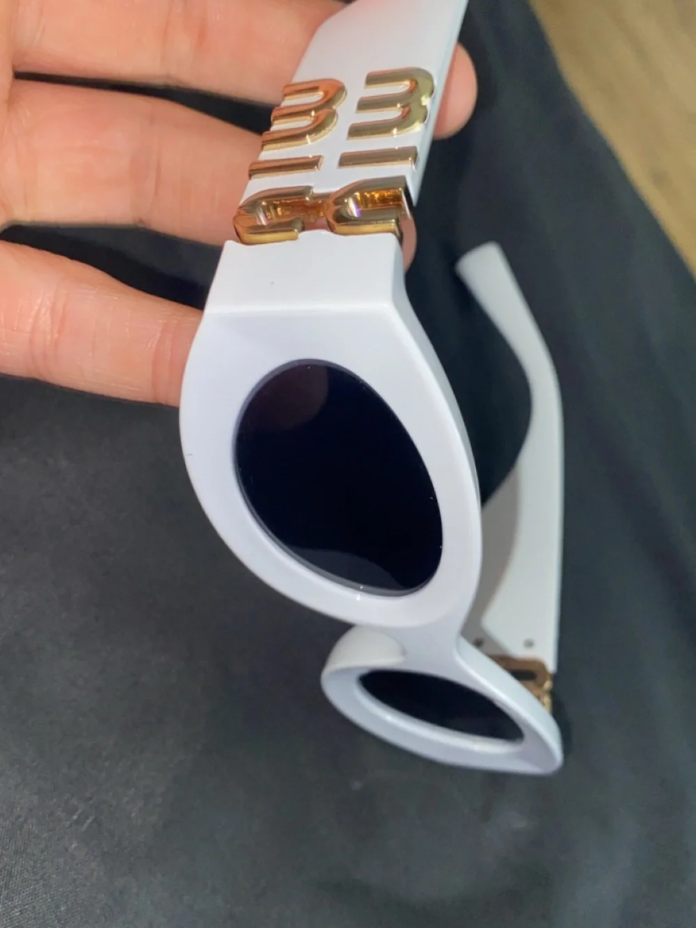 White Miu Miu Oval glasses